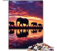 Puzzle 1000 pièces pour Adultes et Adolescents Éléphant d'Afrique, Jouet éducatif et décompressant, Cadeau d'anniversaire, décoration Murale (Taille 50x75cm)