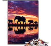 Puzzle 1000 pièces pour Adultes et Adolescents Éléphant d'Afrique, Jouets éducatifs et éducatifs, Jeux familiaux, Anniversaires et Cadeaux Uniques (Taille 26x38cm)