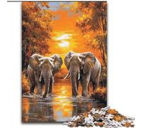 Puzzle 1000 pièces pour Adultes et Adolescents, éléphant d'Afrique, Jouets éducatifs, Jeux de Famille, Cadeaux pour Amis et Famille (Taille 26x38cm)