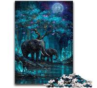 Puzzle 1000 pièces pour Adultes et Adolescents Éléphant Magique Stimule Le Cerveau Jouets addictifs pour cultiver la Patience Cadeau d'anniversaire 26x38cm