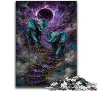 Puzzle 1000 pièces pour Adultes et Adolescents Éléphant mystérieux, Anti-Stress, défi Difficile, idéal comme Cadeau pour Toute la Famille, 50x75cm