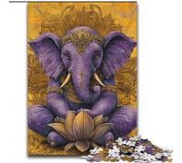 Puzzle 1000 pièces pour Adultes et Adolescents, éléphant Violet, pour Jeu éducatif, Jouet, décoration d'intérieur Unique et Cadeaux (Taille 26x38cm)