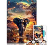 Puzzle 1000 pièces pour Adultes et Adolescents Éléphants d'Afrique 1000 pièces pour Adolescents, Apprentissage éducatif est idéal comme Cadeau pour Toute la Famille (Taille 38x26cm)