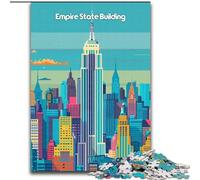 Puzzle 1000 pièces pour Adultes et Adolescents Empire State Building, Jeu Stimulant et Jeu Familial avec des pièces entièrement emboîtables de Formes aléatoires 26x38cm