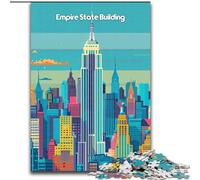 Puzzle 1000 pièces pour Adultes et Adolescents Empire State Building, Jeu Stimulant et Jeu Familial, Cadeaux du Père Noël Secret (50x75cm) 1000 pièces