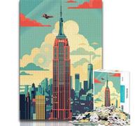 Puzzle 1000 pièces pour Adultes et Adolescents, Empire State Building Skyline, Jeux éducatifs, décoration d'intérieur, Jeu éducatif pour Anniversaire, Noël (75x50cm)