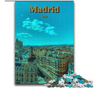 Puzzle 1000 pièces pour Adultes et Adolescents, Espagne, Madrid, Ville, Voyage, Jeu Stimulant, Jouets, offrez-Le comme Cadeau pour Toute la Famille, à partir de 14 Ans (38x52cm), 1000 pièces