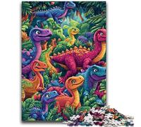 Puzzle 1000 pièces pour Adultes et Adolescents Famille de Dinosaures Entraînez Votre Cerveau et Vos Mains Cadeaux pour Amis et Famille 50x75cm