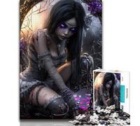 Puzzle 1000 pièces pour Adultes et Adolescents Fantaisie Fille Sombre Puzzle 1000 pièces Anti-Stress défi Difficile Cadeaux du Père Noël Secret 75x50cm