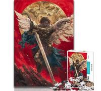 Puzzle 1000 pièces pour Adultes et Adolescents Fantasy Angel Knight 1000 pièces pour Adultes, Jeux éducatifs, décoration d'intérieur, Convient pour la décoration de Bureau (Taille 75x50cm)