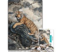 Puzzle 1000 pièces pour Adultes et Adolescents Fantasy Tiger 1000 pièces pour Adultes, Cadeau d'anniversaire, décoration Murale pour Les 14 Ans et Plus (Taille 75x50cm)