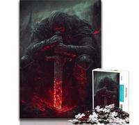 Puzzle 1000 pièces pour Adultes et Adolescents Fantasy Warrior, Jeu éducatif Familial avec pièces de Formes aléatoires entièrement emboîtables (38x26cm)