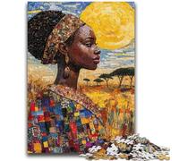 Puzzle 1000 pièces pour Adultes et Adolescents Femme Africaine, Anti-Stress, défi Difficile, à Offrir en Cadeau à Toute la Famille, 26 x 38 cm