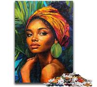 Puzzle 1000 pièces pour Adultes et Adolescents, Femme Africaine, Cadeaux Amusants pour la Famille et Les Amis, pour Les Enfants de 14 Ans et Plus, 50x75cm