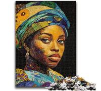 Puzzle 1000 pièces pour Adultes et Adolescents, Femme Africaine, Puzzle 1000 pièces, Jeu de Quiz, décoration Murale, Cadeaux d'anniversaire et de Noël Uniques (26x38cm)