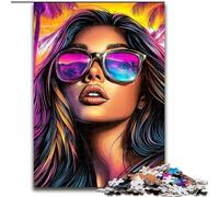 Puzzle 1000 pièces pour Adultes et Adolescents Femme Portant des Lunettes de Soleil, Jouets éducatifs, Jeux familiaux, Anniversaires et Cadeaux Uniques (Taille 50x75cm)