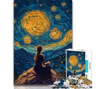 Puzzle 1000 pièces pour Adultes et Adolescents, Femme sous Le Ciel Nocturne, Puzzle pour Adultes, Anti-Stress, Vacances, Tuer Le Temps, décoration d'intérieur (Taille 75x50cm)