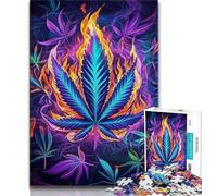 Puzzle 1000 pièces pour Adultes et Adolescents, Feuilles psychédéliques, Difficile à réaliser, mais Amusant et Humoristique, Cadeau d'anniversaire, Cadeaux, Art Mural 38x26cm