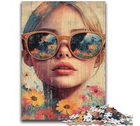 Puzzle 1000 pièces pour Adultes et Adolescents Fille avec des Lunettes Jeu Stimulant et Jeu en Famille Une œuvre d'art pour Les 14 Ans 50x75cm