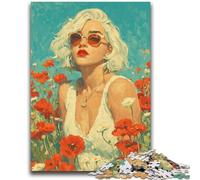 Puzzle 1000 pièces pour Adultes et Adolescents Fille dans Les Fleurs Sauvages pour et à partir de 14 Ans Jouets de Jeu Car il est idéal comme Cadeau pour Toute la Famille 50x75cm