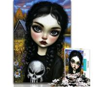 Puzzle 1000 pièces pour Adultes et Adolescents, Fille Sombre, Jeu éducatif et Stimulant pour Toute la Famille, pour Anniversaire et Noël, 38x26cm