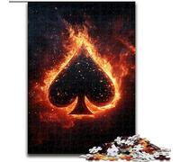 Puzzle 1000 pièces pour Adultes et Adolescents, Flamme d'amour Noire, Anti-Stress, défi Difficile, décoration d'intérieur (Taille 50x75cm)
