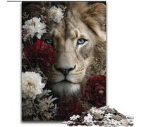 Puzzle 1000 pièces pour Adultes et Adolescents Fleur Lion, Jeu Familial Anti-Stress, défi Difficile, renforce l'amour Entre Couples (Taille 26x38cm)