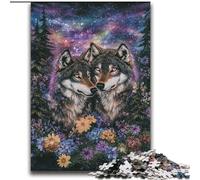 Puzzle 1000 pièces pour Adultes et Adolescents Fleur Loup, Jeu Stimulant et Jeu Familial avec des pièces entièrement emboîtables de Formes aléatoires 38x52cm