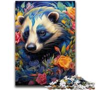 Puzzle 1000 pièces pour Adultes et Adolescents, Fleurs de Blaireau à Miel, Puzzle 1000 pièces, Jeu de Quiz, décoration Murale, Cadeaux d'anniversaire et de Noël Uniques (26x38cm)