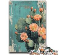 Puzzle 1000 pièces pour Adultes et Adolescents Fleurs de Cactus pour et 14 Ans et Plus Jeu Impossible Cadeau d'anniversaire de Noël 50x75cm