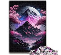 Puzzle 1000 pièces pour Adultes et Adolescents Fleurs de Cerisier Montagne Jeu Stimulant Cadeaux pour Est idéal comme Cadeau pour Toute la Famille 50x75cm
