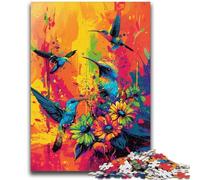 Puzzle 1000 pièces pour Adultes et Adolescents, Fleurs et Oiseaux colorés, Jouets éducatifs, Jeux de Famille, Cadeaux pour Amis et Famille, 26x38cm
