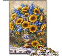Puzzle 1000 pièces pour Adultes et Adolescents Fleurs Tournesol Art Soulagement du Stress Défi Difficile À Offrir en Cadeau à Toute la Famille (Taille 50x75cm)