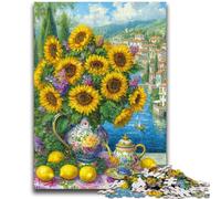 Puzzle 1000 pièces pour Adultes et Adolescents, Fleurs, Tournesol, Jeux éducatifs, décoration d'intérieur, Cadeau d'anniversaire, Cadeaux pour Les 14 Ans et Plus, 50x75cm