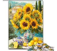 Puzzle 1000 pièces pour Adultes et Adolescents, Fleurs, tournesols, Jouets artistiques, Jeux éducatifs, Anti-Stress, Convient pour la décoration de Bureau, 26x38cm