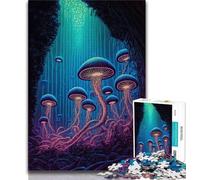 Puzzle 1000 pièces pour Adultes et Adolescents Forêt de Champignons psychédéliques Puzzles pour Adultes, Jouets de Jeu Chaque pièce est Unique - Jeu Familial Stimulant et Amusant (Taille 75x50cm)