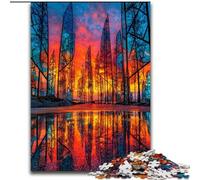 Puzzle 1000 pièces pour Adultes et Adolescents, Forêt de vitraux, Jouet éducatif et décompressant, Cadeau d'anniversaire, décoration Murale (Taille 50x75cm)