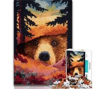Puzzle 1000 pièces pour Adultes et Adolescents Forêt Ours Brun Puzzle 1000 pièces Jeux Amusants Chaque pièce est Unique - Jeu Familial Stimulant et Amusant 26x38cm