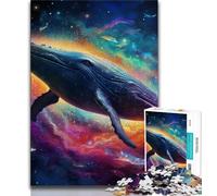 Puzzle 1000 pièces pour Adultes et Adolescents Galaxies Baleines Bleues, idéal comme Cadeau pour Toute la Famille Convient aux Enfants de 14 Ans et Plus (Taille 38x26cm)