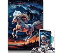 Puzzle 1000 pièces pour Adultes et Adolescents, Galaxies et Chevaux, défi d'intelligence cérébrale, Jouets addictifs, Cadeau d'anniversaire, décoration Murale (38x26cm)