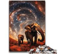 Puzzle 1000 pièces pour Adultes et Adolescents, Galaxies et éléphants, Jeu Stimulant, décoration Murale, Cadeaux Uniques pour Anniversaire et Noël (75x50cm)