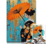 Puzzle 1000 pièces pour Adultes et Adolescents Geisha Japonaise, Anti-Stress, séjour, Tuer Le Temps, liste de souhaits avec Le Père Noël (38x26cm)
