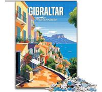 Puzzle 1000 pièces pour Adultes et Adolescents Gibraltar Méditerranée, Jeux éducatifs, décoration d'intérieur, décoration d'intérieur Unique et Cadeaux 50x75cm