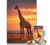Puzzle 1000 pièces pour Adultes et Adolescents, Girafe Africaine, défi d'intelligence cérébrale, Jouets addictifs, Cadeau d'anniversaire, décoration Murale (75x50cm)