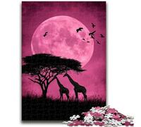 Puzzle 1000 pièces pour Adultes et Adolescents Girafe Africaine Un Jeu éducatif Difficile à réaliser, mais Amusant et Humoristique pour Un Anniversaire 26x38cm