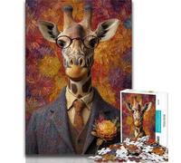Puzzle 1000 pièces pour Adultes et Adolescents, Girafe en Costume, Jouets éducatifs, Jeux Anti-Stress, décoration d'intérieur Unique et Cadeaux (75x50cm)