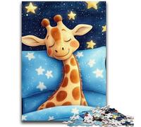 Puzzle 1000 pièces pour Adultes et Adolescents Girafe endormie Anti-Stress Défi Difficile Chaque pièce est Unique - Jeu Familial Amusant et Stimulant 38x26cm