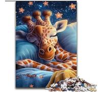 Puzzle 1000 pièces pour Adultes et Adolescents Girafe endormie, pour Jeu éducatif, Jouet de défi, décoration intérieure Unique et Cadeaux (Taille 50x75cm)