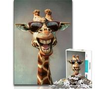 Puzzle 1000 pièces pour Adultes et Adolescents, Girafe Portant des Lunettes Jouet éducatif et décompressant, idéal comme Cadeau pour Toute la Famille (75x50cm)