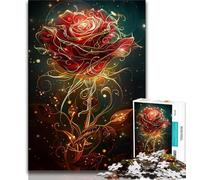 Puzzle 1000 pièces pour Adultes et Adolescents Golden Line Rose, Anti-Stress, Staycation Kill Time Wishlist avec Père Noël (38x26cm)